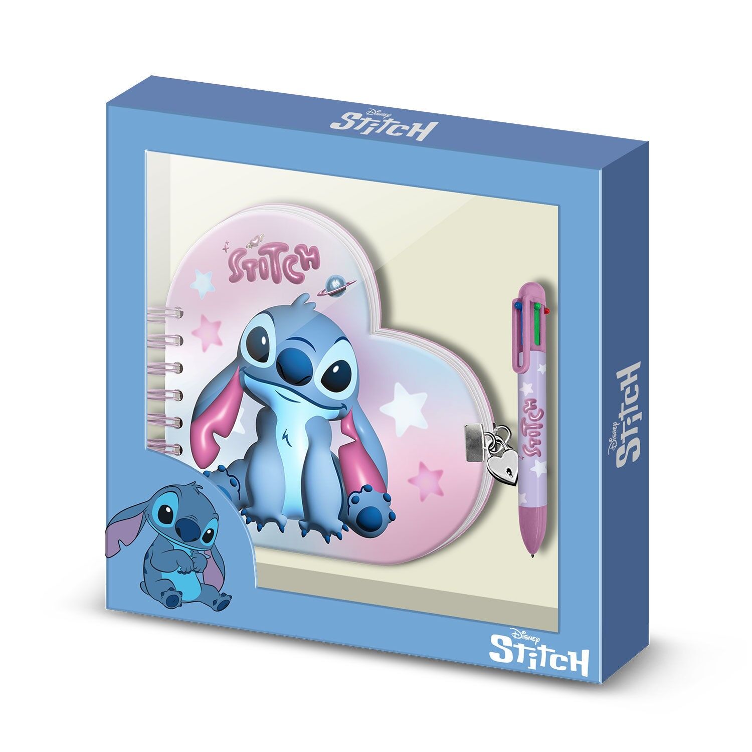 Disney Lilo und Stitch Cosmic Heart Journal Pack + 6-Farben-Stift, Pink