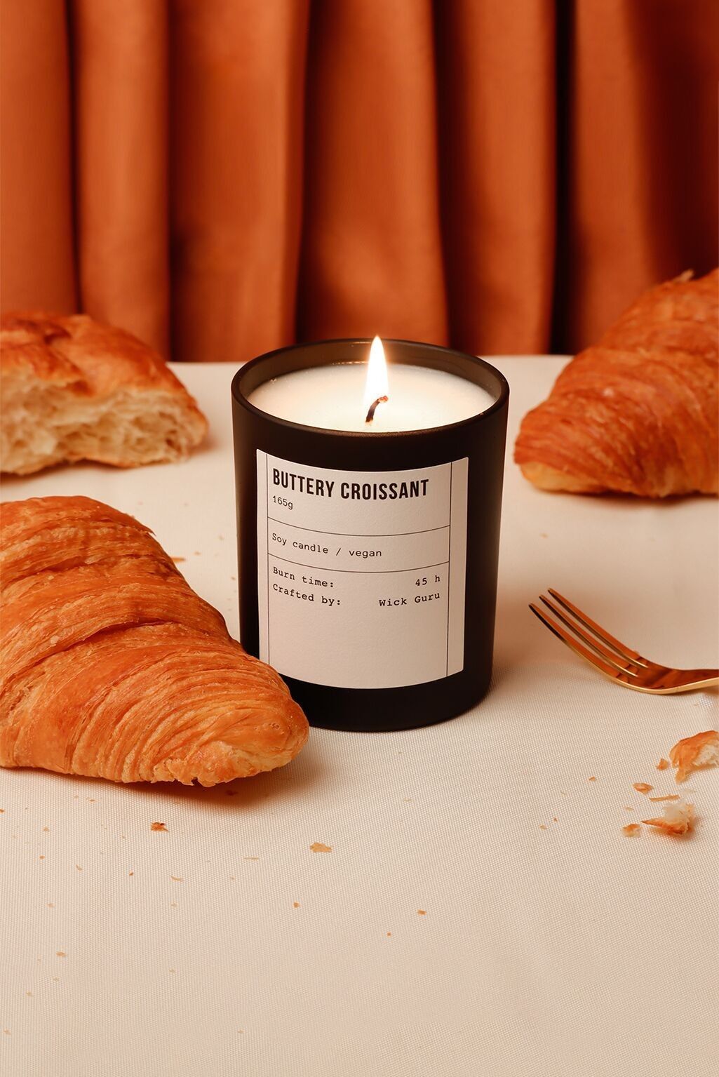 Candela profumata al croissant – Profumo di vaniglia burrosa e latte