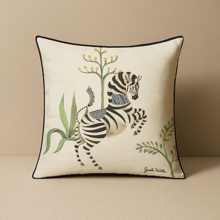 Cojín de algodón 45x45cm Cebra - Gisela Talita