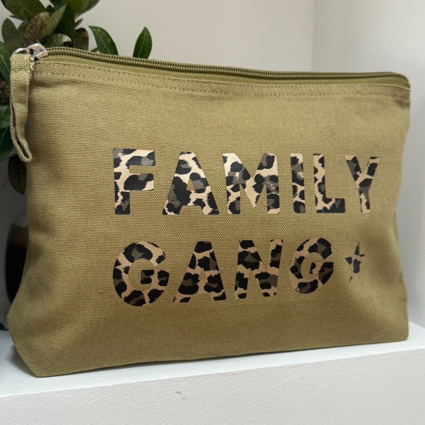 Grande Pochette " Family Gang' - imprimé léopard- 2 coloris au choix
