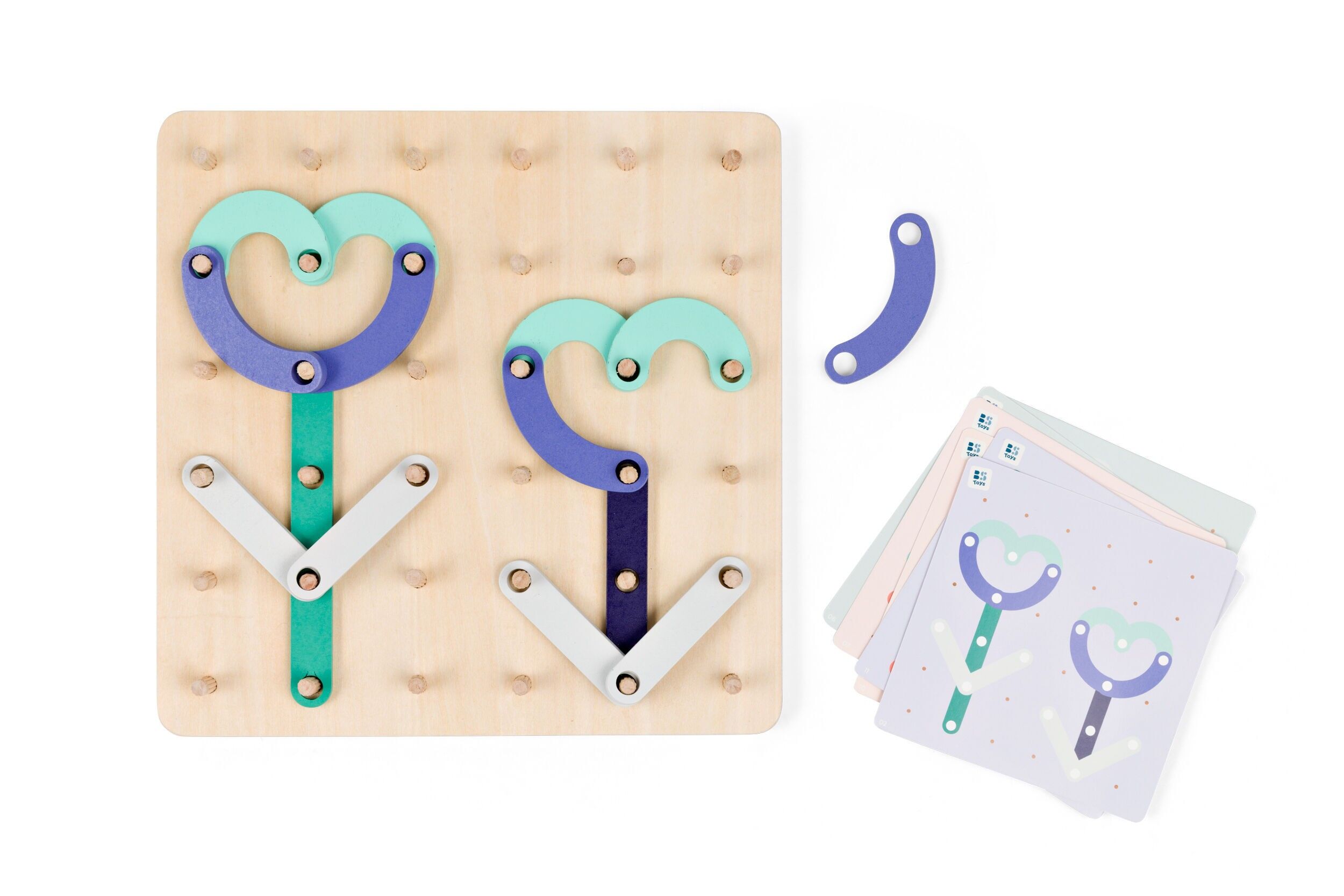 BS Toys – Geoplank (GA529) – Holz-Muster- und Gestaltungsbrett mit Karten und Formen