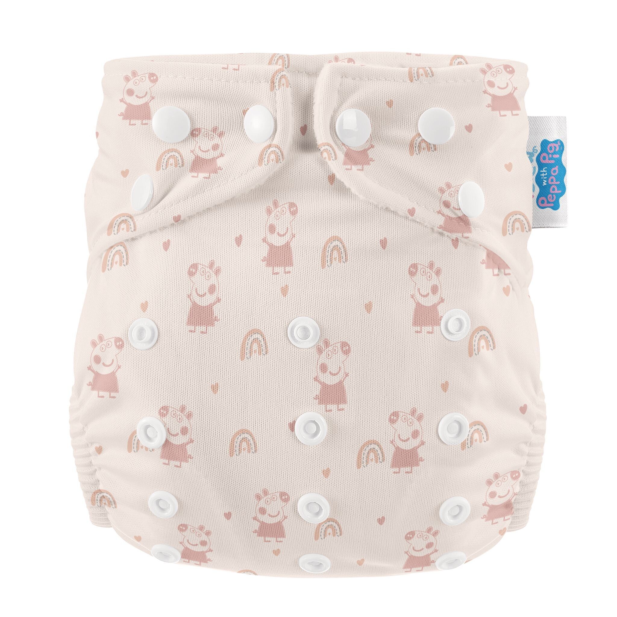Couche lavable tout-en-un Peppa Pig, taille unique - Rose arc-en-ciel