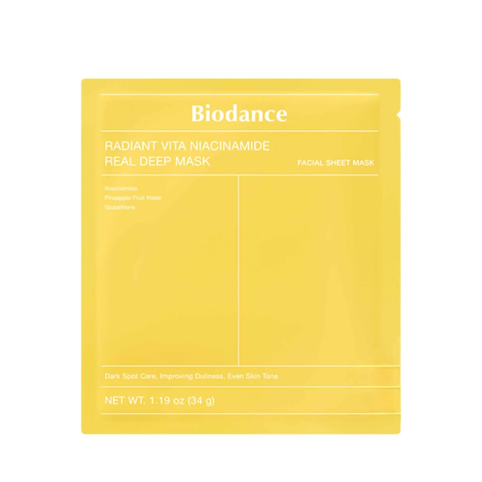 Maschera illuminante Biodance con niacinamide