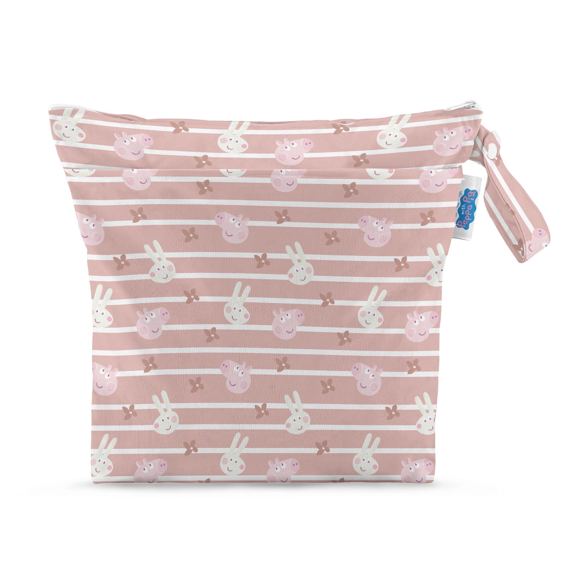 Peppa Pig Grab & Go Nappy Wet Bag - Blush Stripe