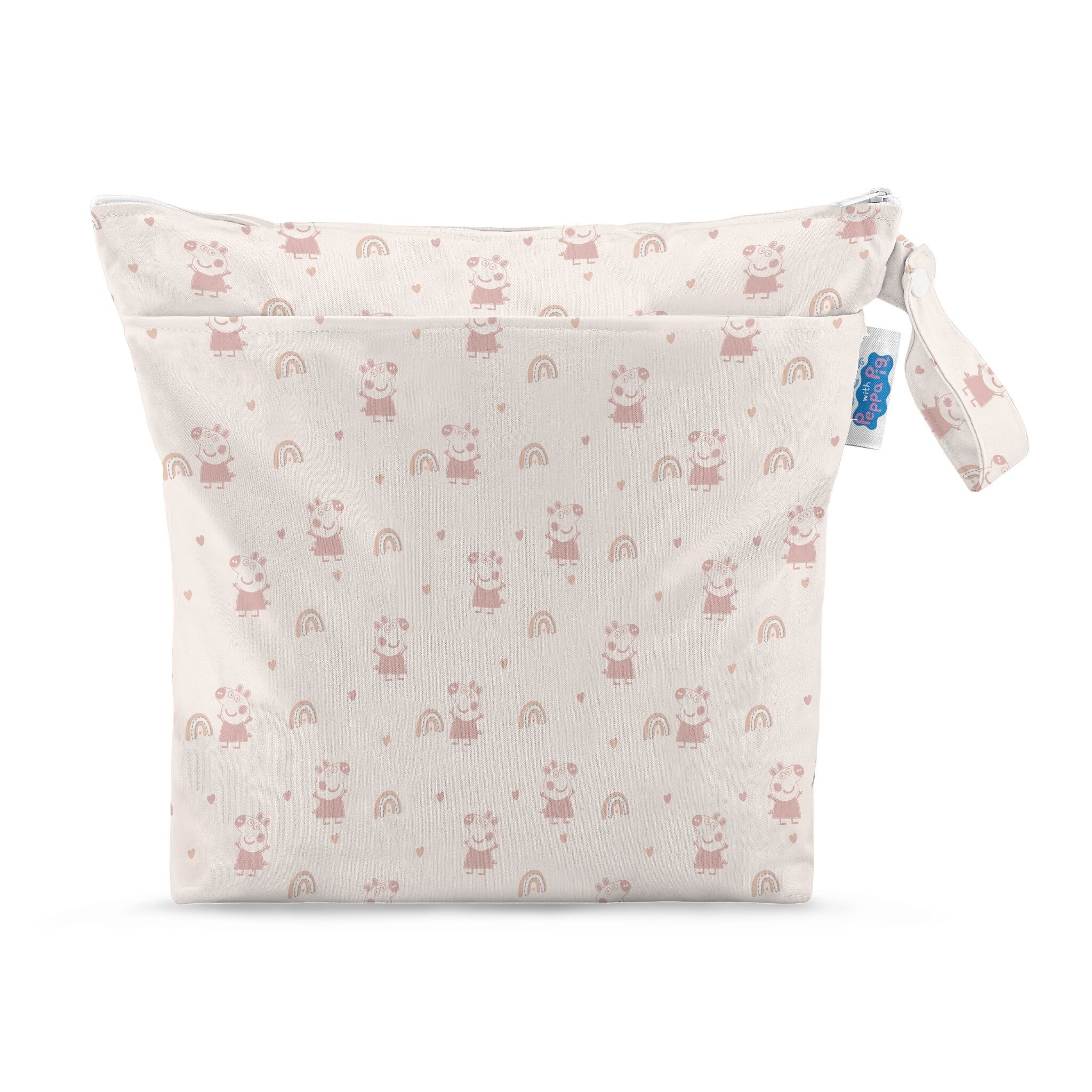 Peppa Pig Grab & Go Nappy Wet Bag - Pink Rainbows