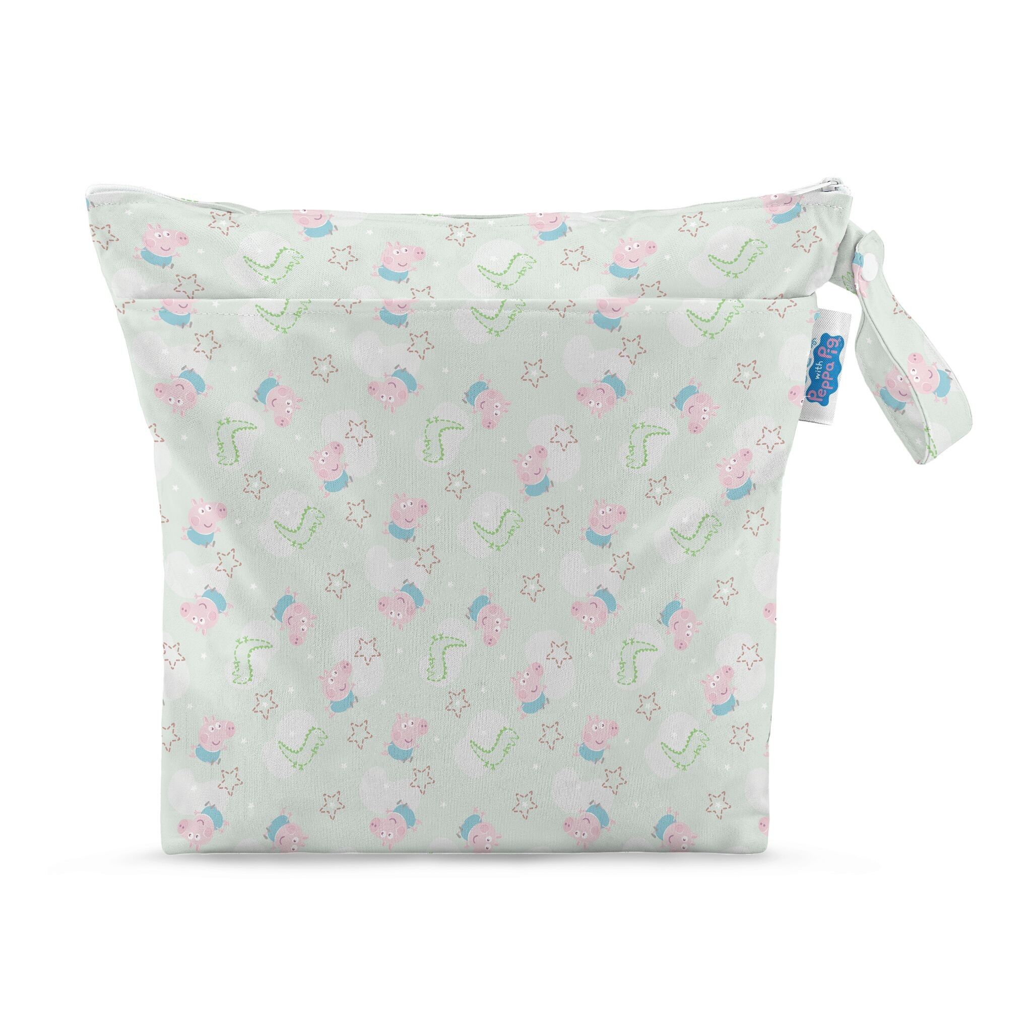 Peppa Pig Grab & Go Nappy Wet Bag - George Pig | Sage