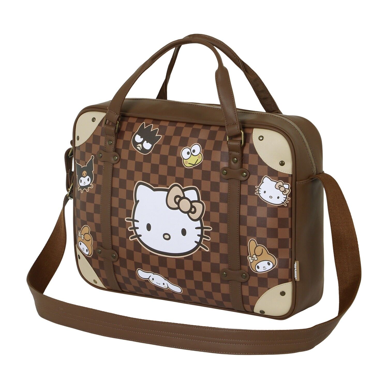 Borsa per laptop Hello Kitty Squares, marrone