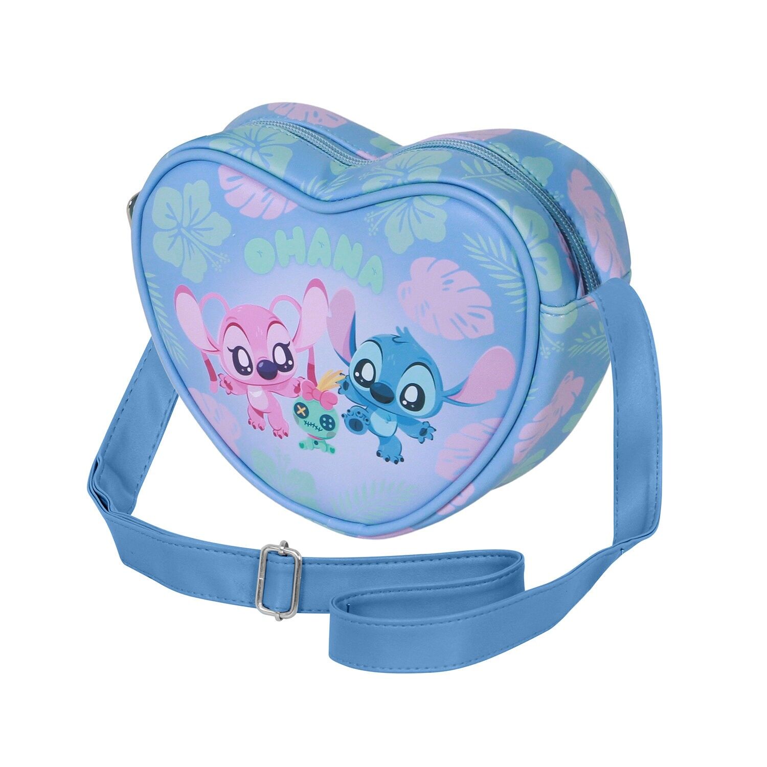 Disney Lilo y Stitch Jolly-Bolso Bandolera Corazón Casual, Azul