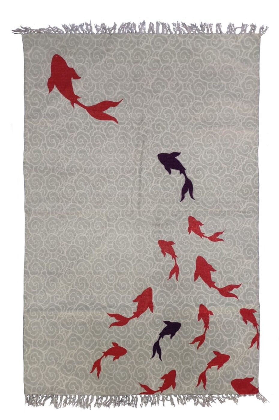 Tapis coton Lucas motif Poissons japonais