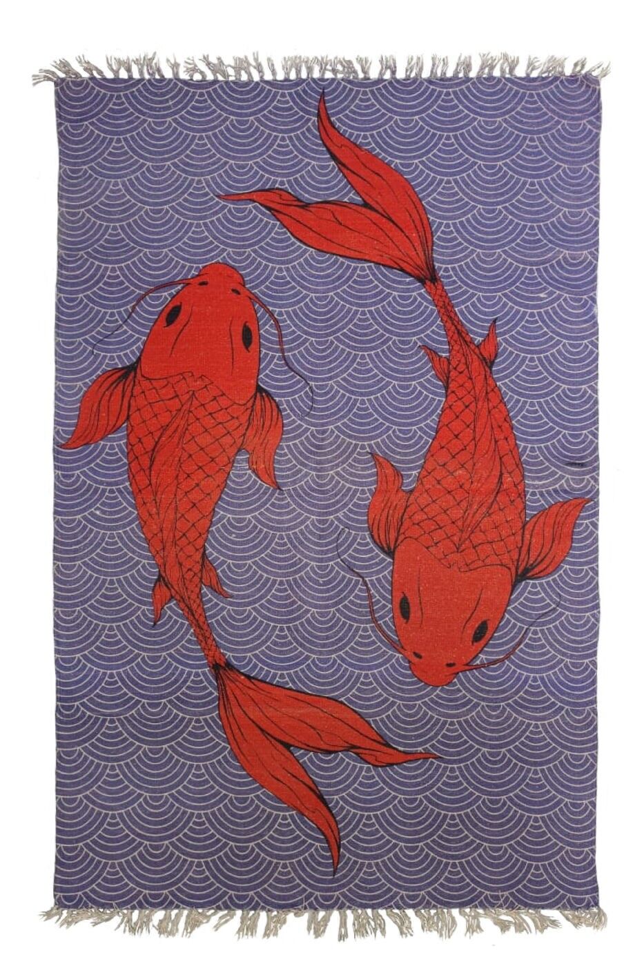 Tapis coton Lucas grand motif Poissons japonais