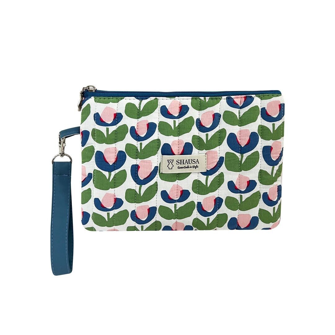 Floral toiletry bag – quilted fabric