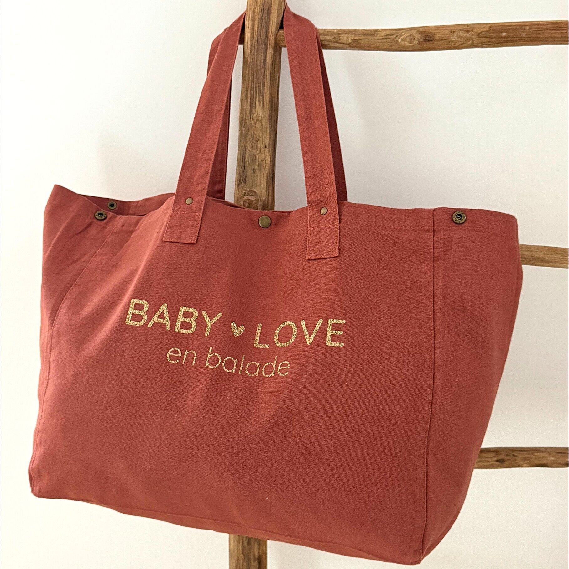 Grand Cabas " BABY♥LOVE en balade" - 6 coloris au choix