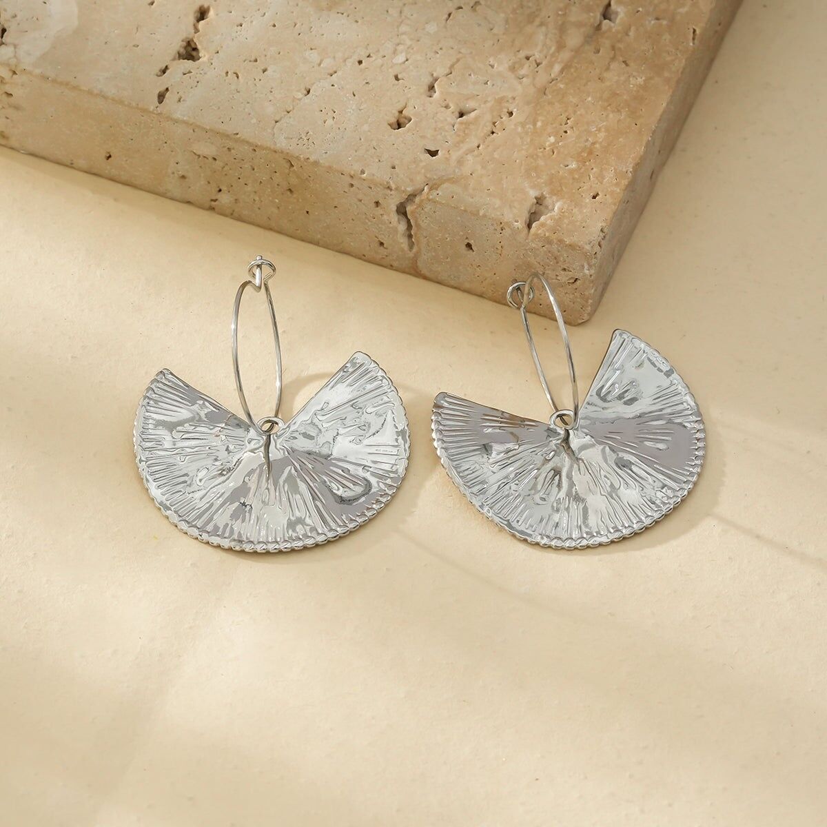 Silberne Creolen, 3/4-Kreis