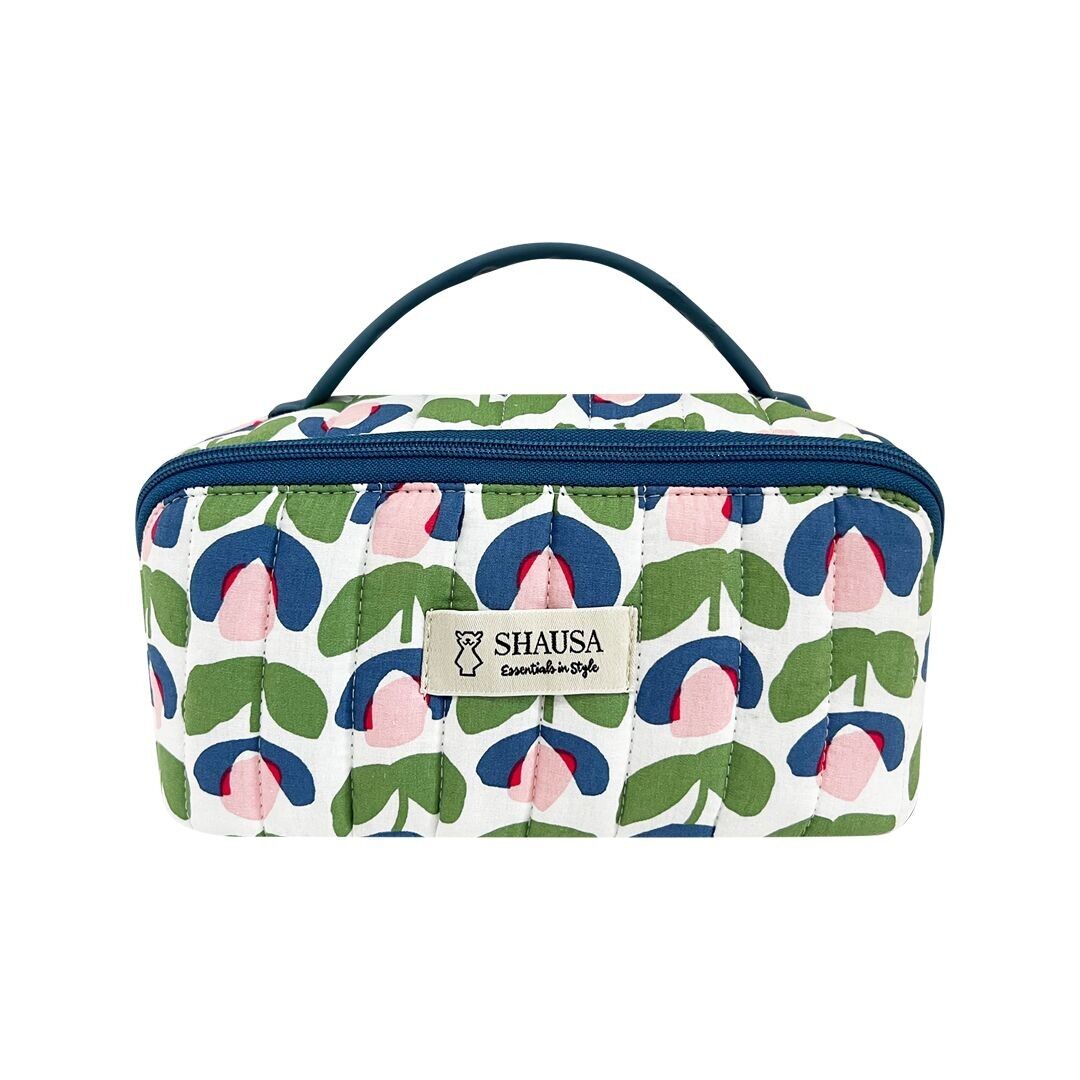 Polyester padded toiletry bag with flowers