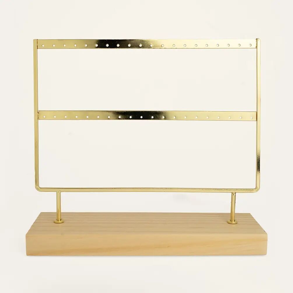 Espositore per orecchini in metallo e legno - 20 paia