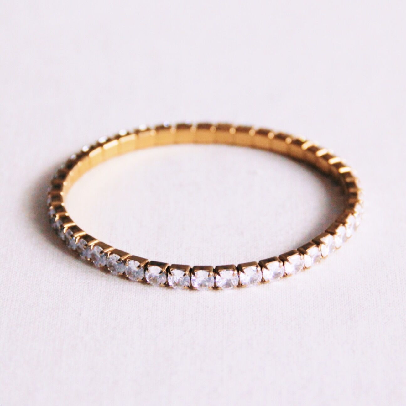 Pulsera elástica de diamantes de imitación