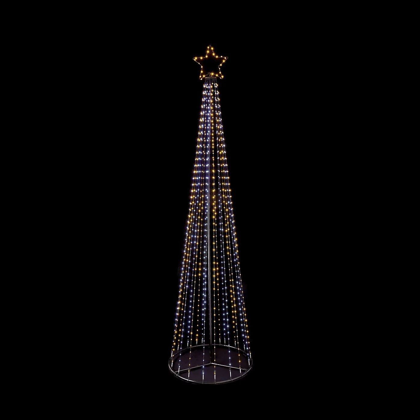 Albero di Natale a forma di piramide a LED da 4 m con 1.374 LED bianchi/bianchi caldi e stella