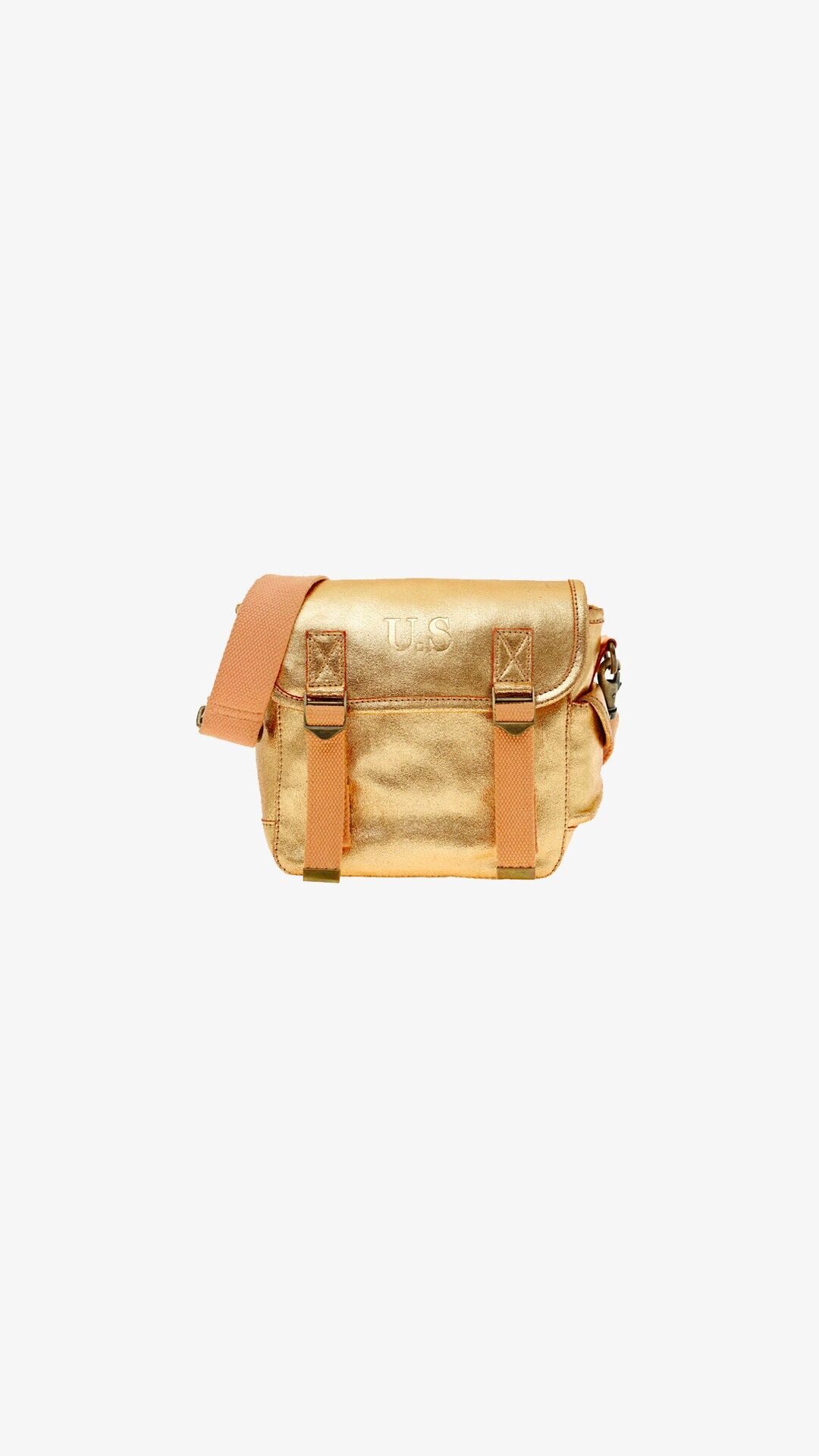 Small gold metallic leather