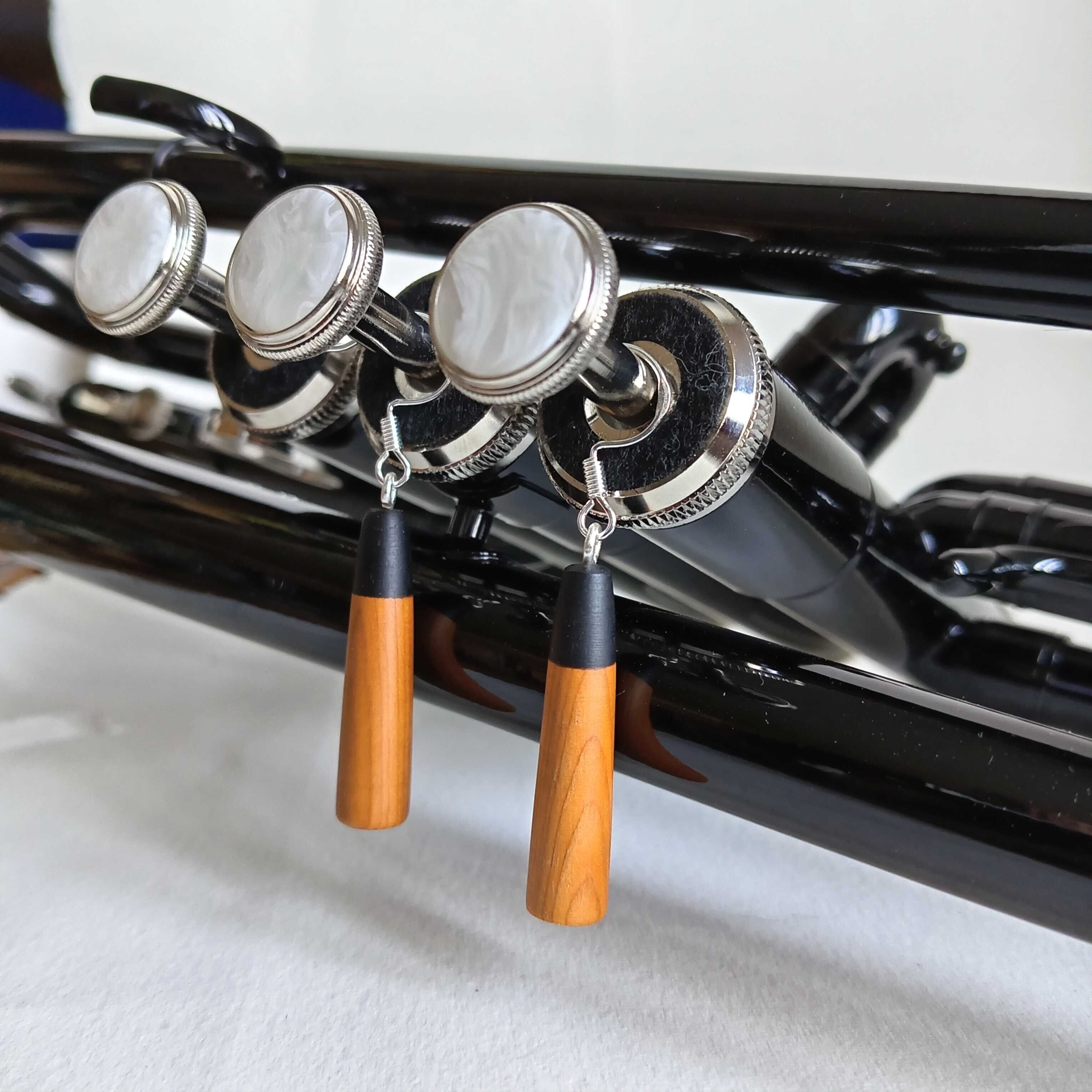 Two-tone wooden earrings