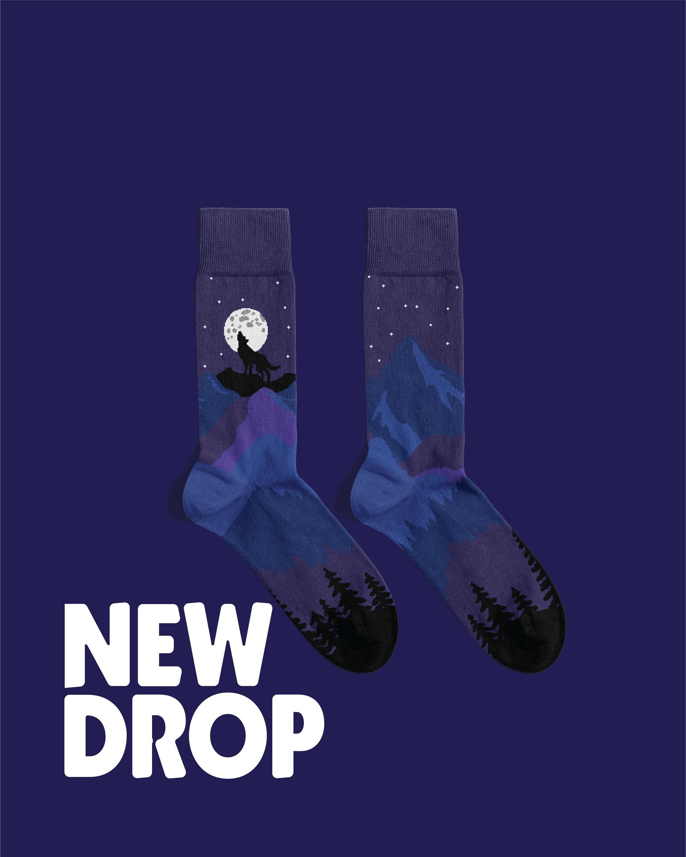 Chaussettes Loup Bleu – Un cadeau douillet pour les amoureux de la nature et des animaux