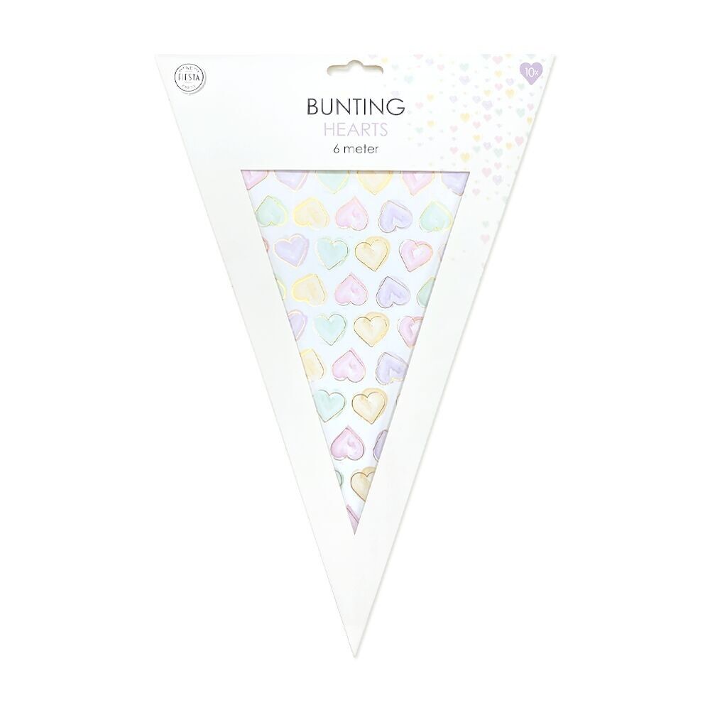Wimpelpapier 6 m 20 x 30 cm - Aquarellherzen