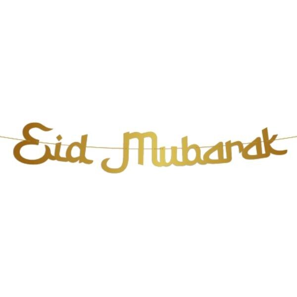 Letterbanner gold 2m - Eid Mubarak
