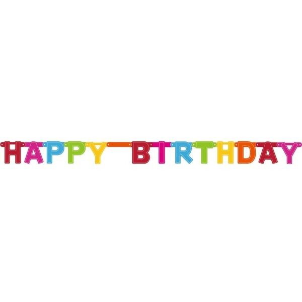 Banner de letras Feliz cumpleaños