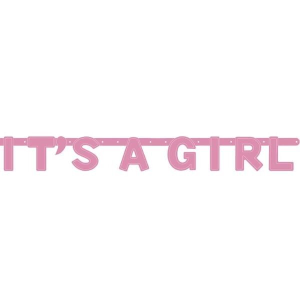 Banner con letras: Es una niña