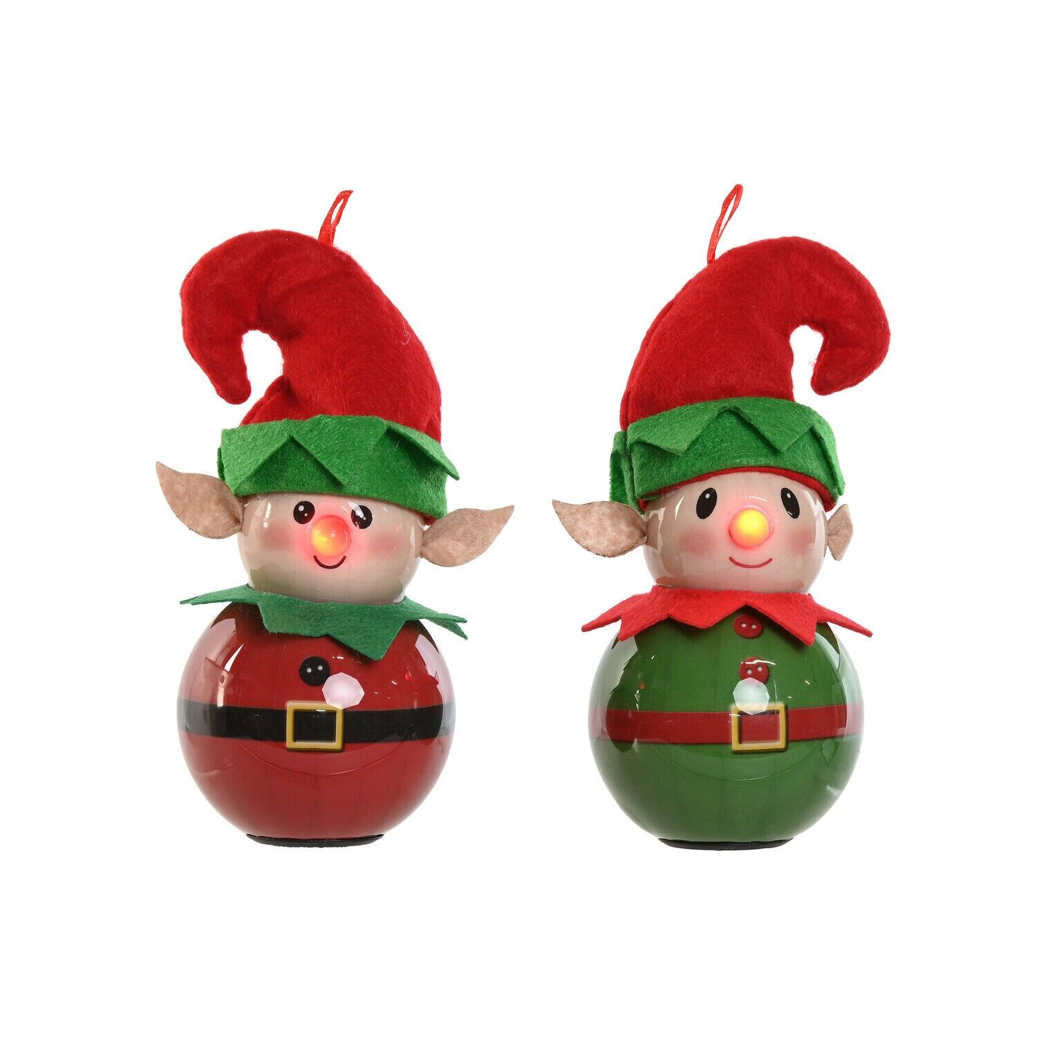PVC LED decorative ball 7.5x7.5x12 elf 2 assorted - Christmas decoration - NV214118