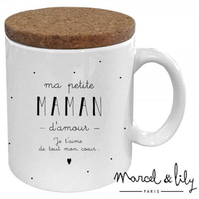 Tazza "La mia piccola mamma amorevole" con coperchio in sughero