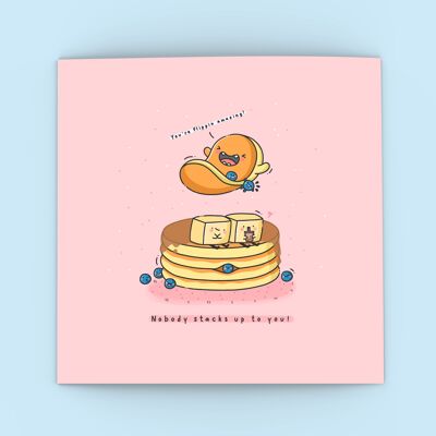 Niedliche Pfannkuchen-Karte | Nette Grußkarten