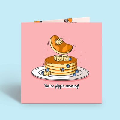 Pfannkuchen-Karte | Liebe Freundschaftskarte | Grußkarte
