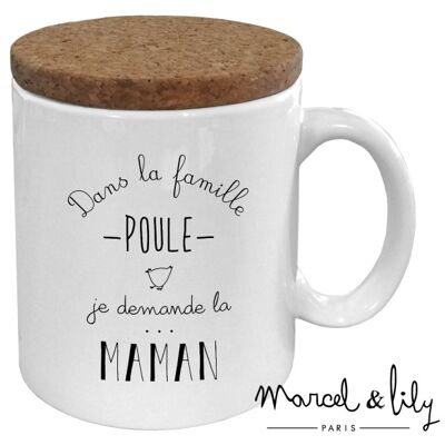 Taza de cerámica - mensaje - Maman Poule - Día de la Madre