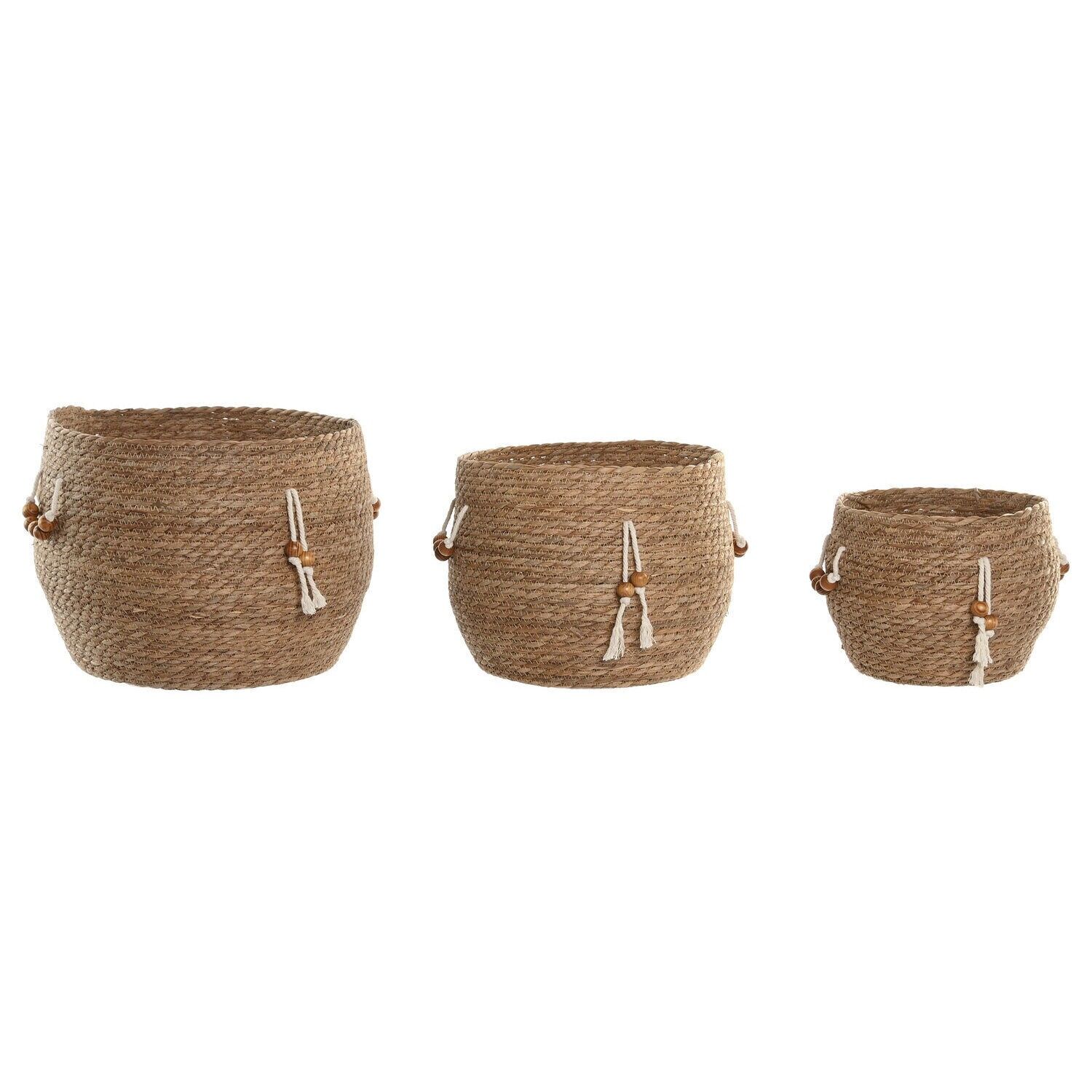 Ensemble de 3 paniers en fibre naturelle 33x33x27 DC222939