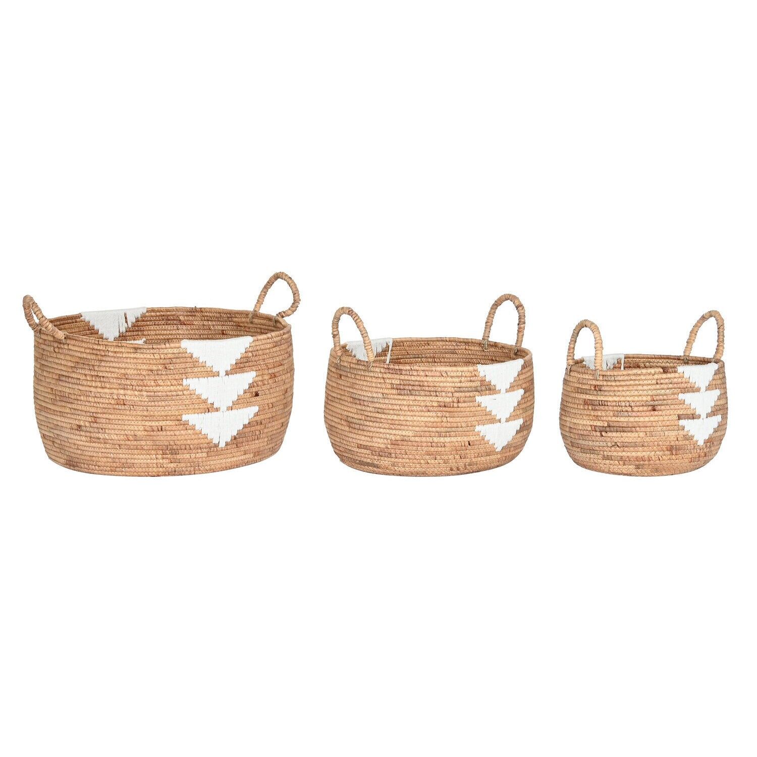 PANIER SET 3 CORDE HERBE MER 55X55X40 NATUREL DC205045