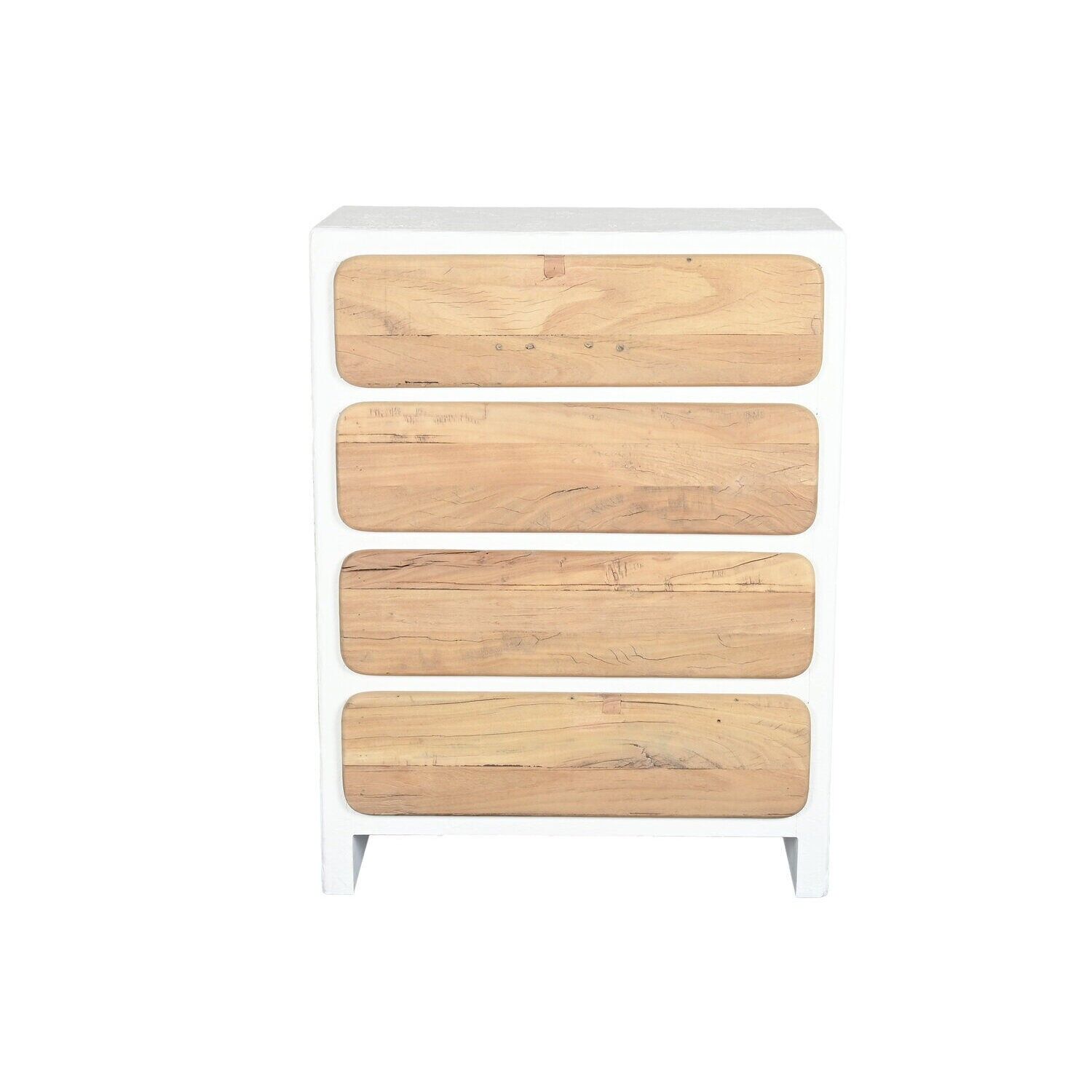 Commode en bois de manguier recyclé 80x42x106 blanc MB219469