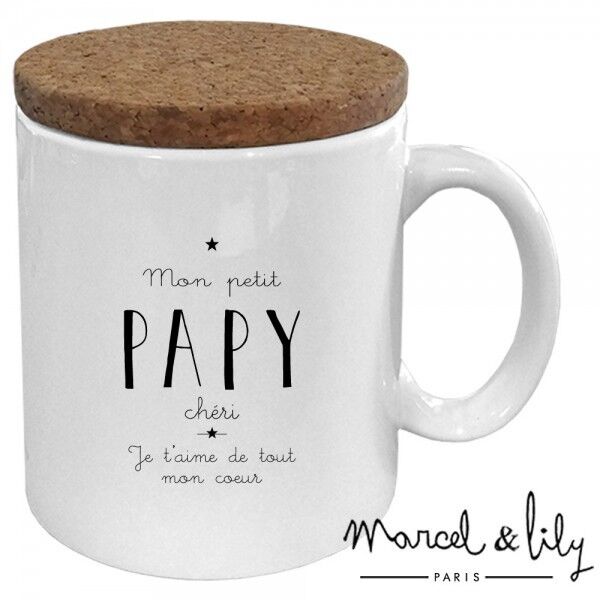Mug "Mon petit papy chéri" avec son couvercle en liège