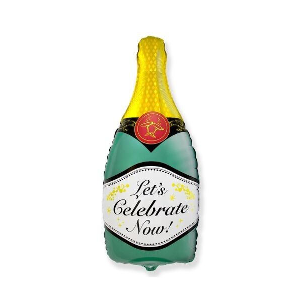 Globo metalizado de 33 x 17 pulgadas con forma de botella de champán