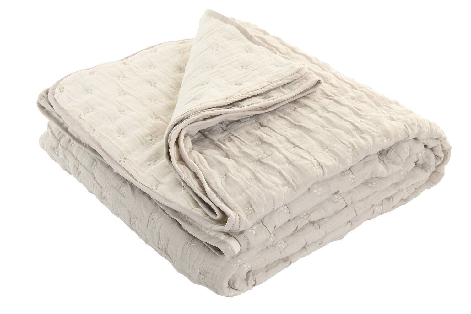 Couvre-lit en coton 180x260 150 g/m² jacquard gris clair TX221437