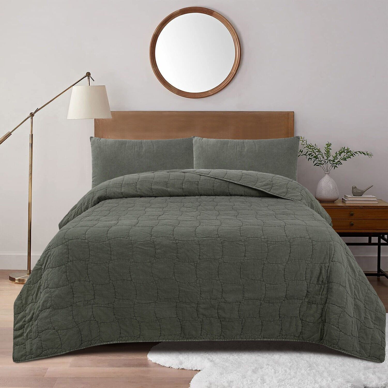 Couvre-lit en coton 240x260 120 g/m² lavé aux pierres TX221432