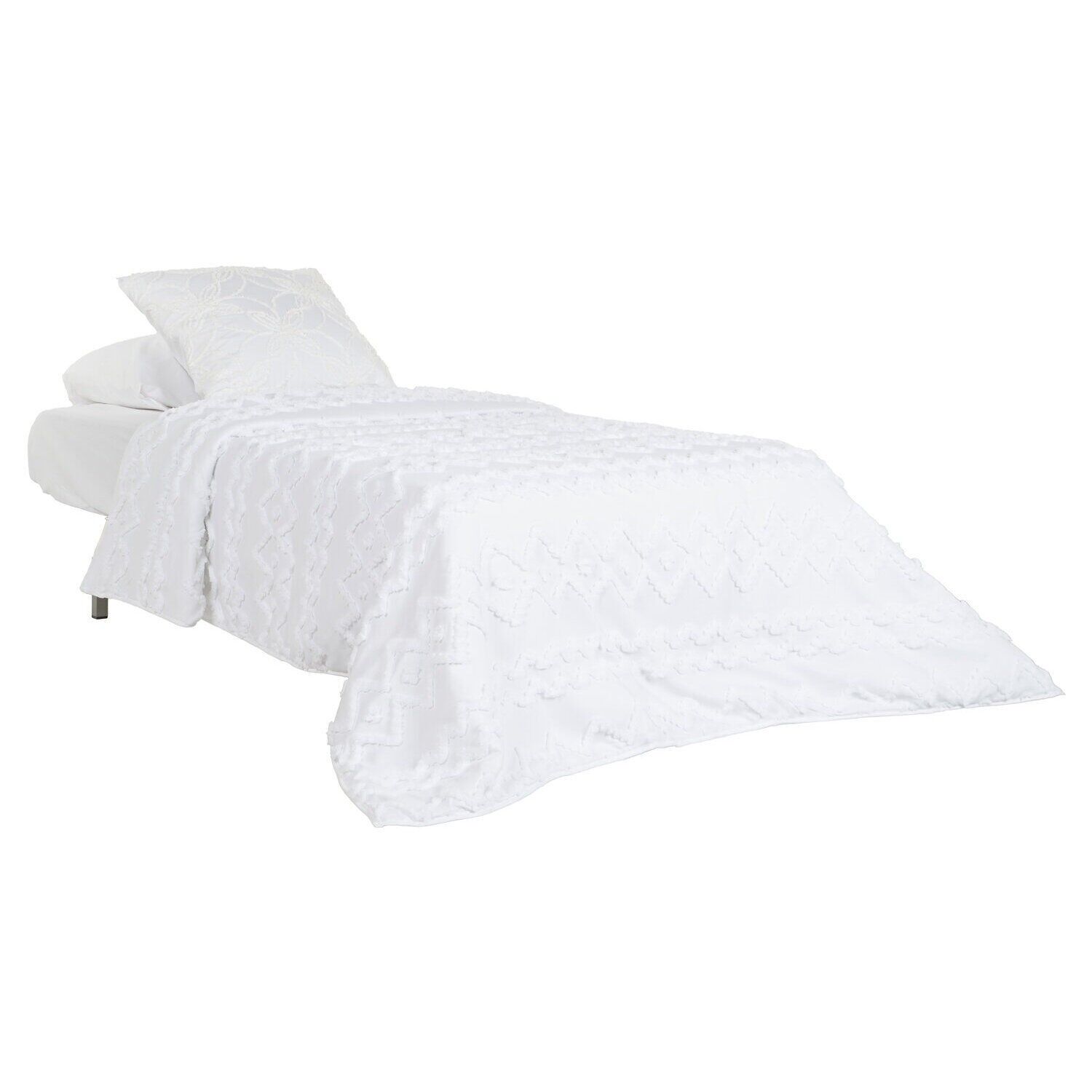 COUVRE-LIT POLYESTER 180X260 REMBOURRAGE 150 G/M². BLANC TX213576