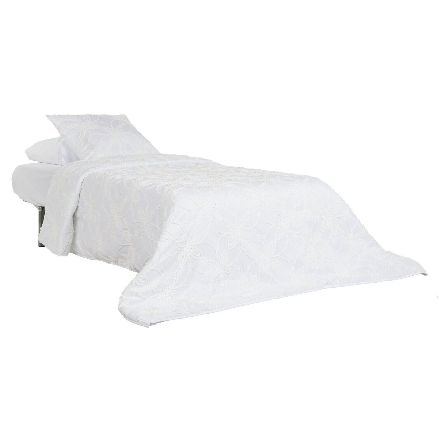 COUVRE-LIT POLYESTER 180X260 REMBOURRAGE 150 G/M². BLANC TX213586