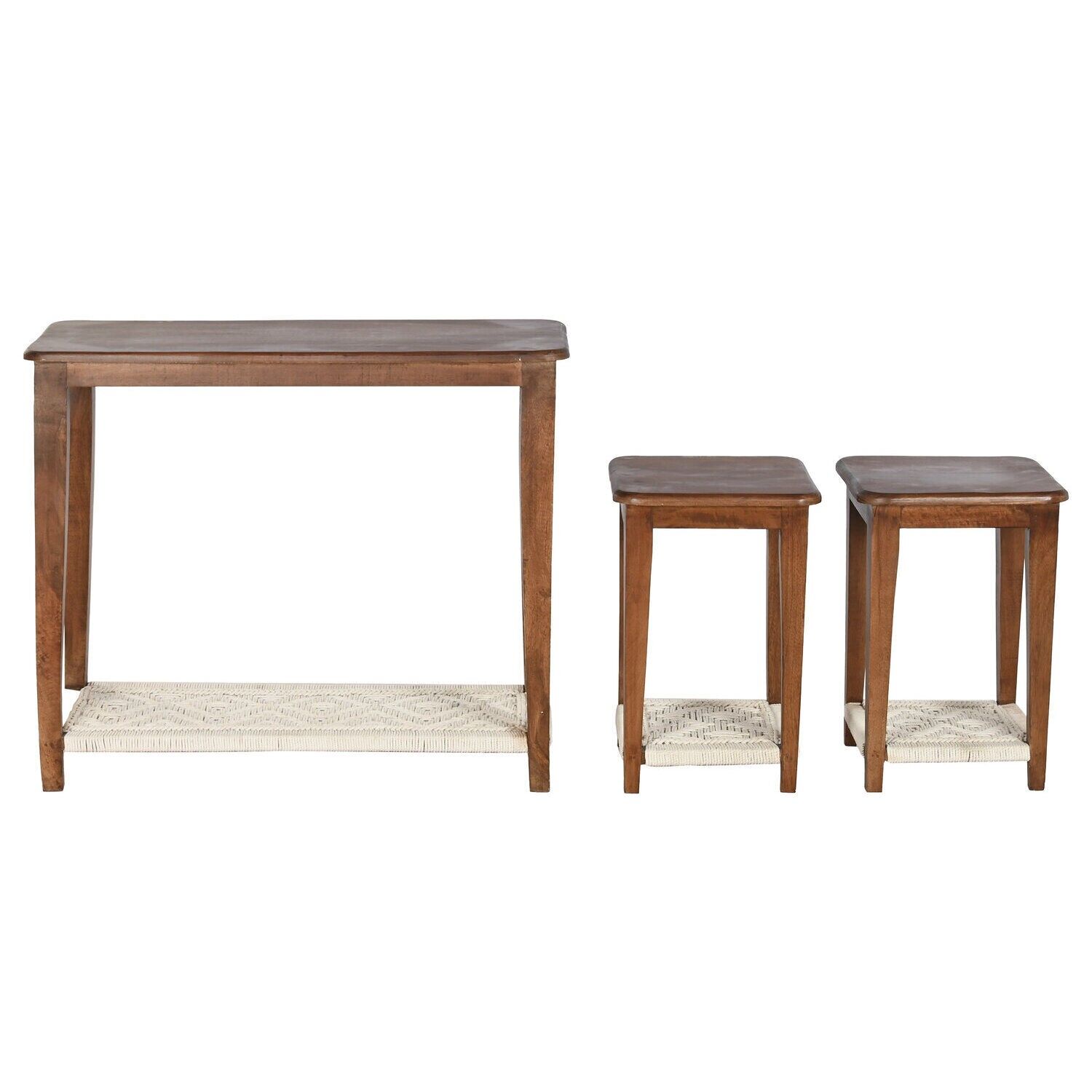 Console set 3 mango cotton 95x40x81 2 side tables MB221671