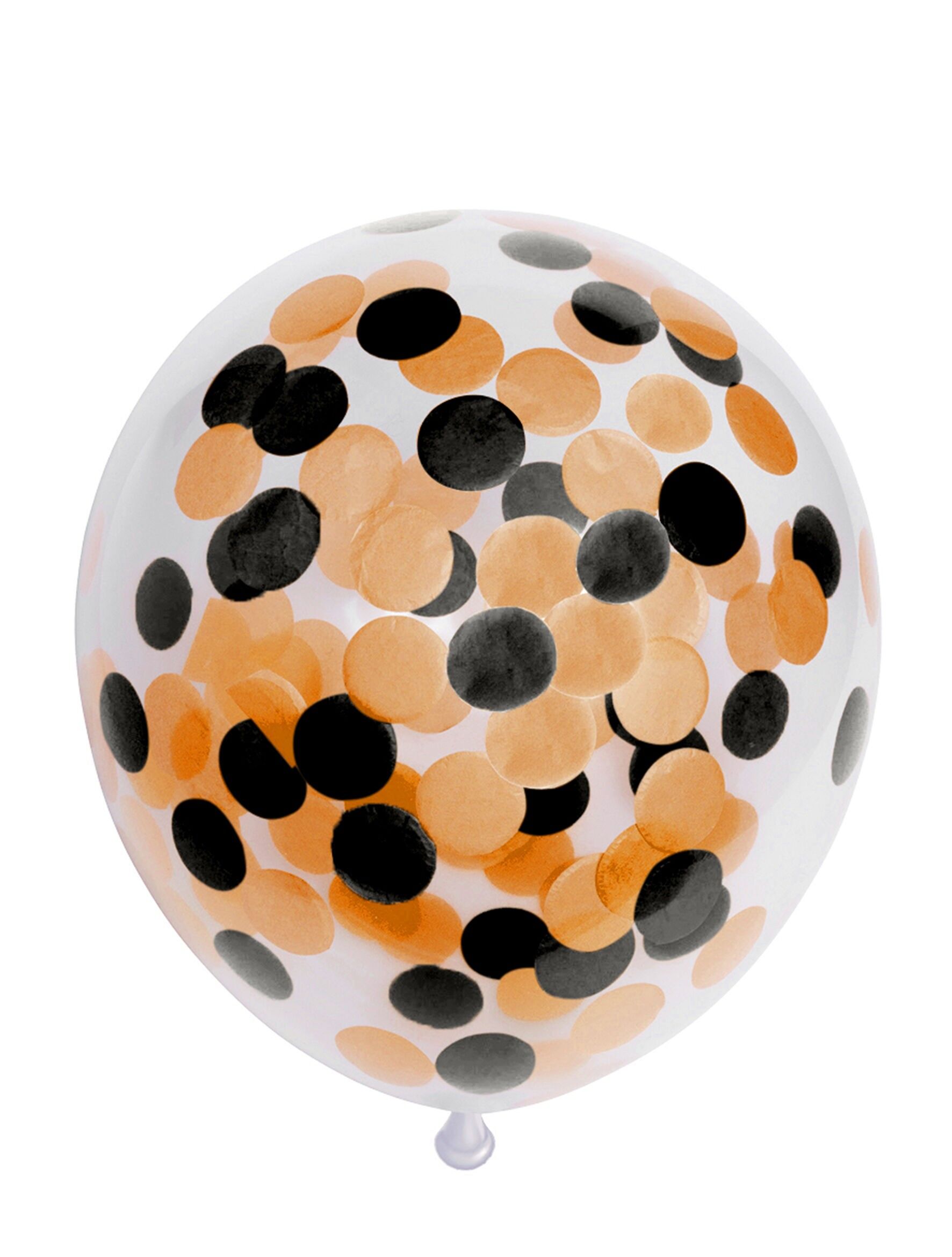 6 globos de confeti de 12 pulgadas, confeti naranja/negro