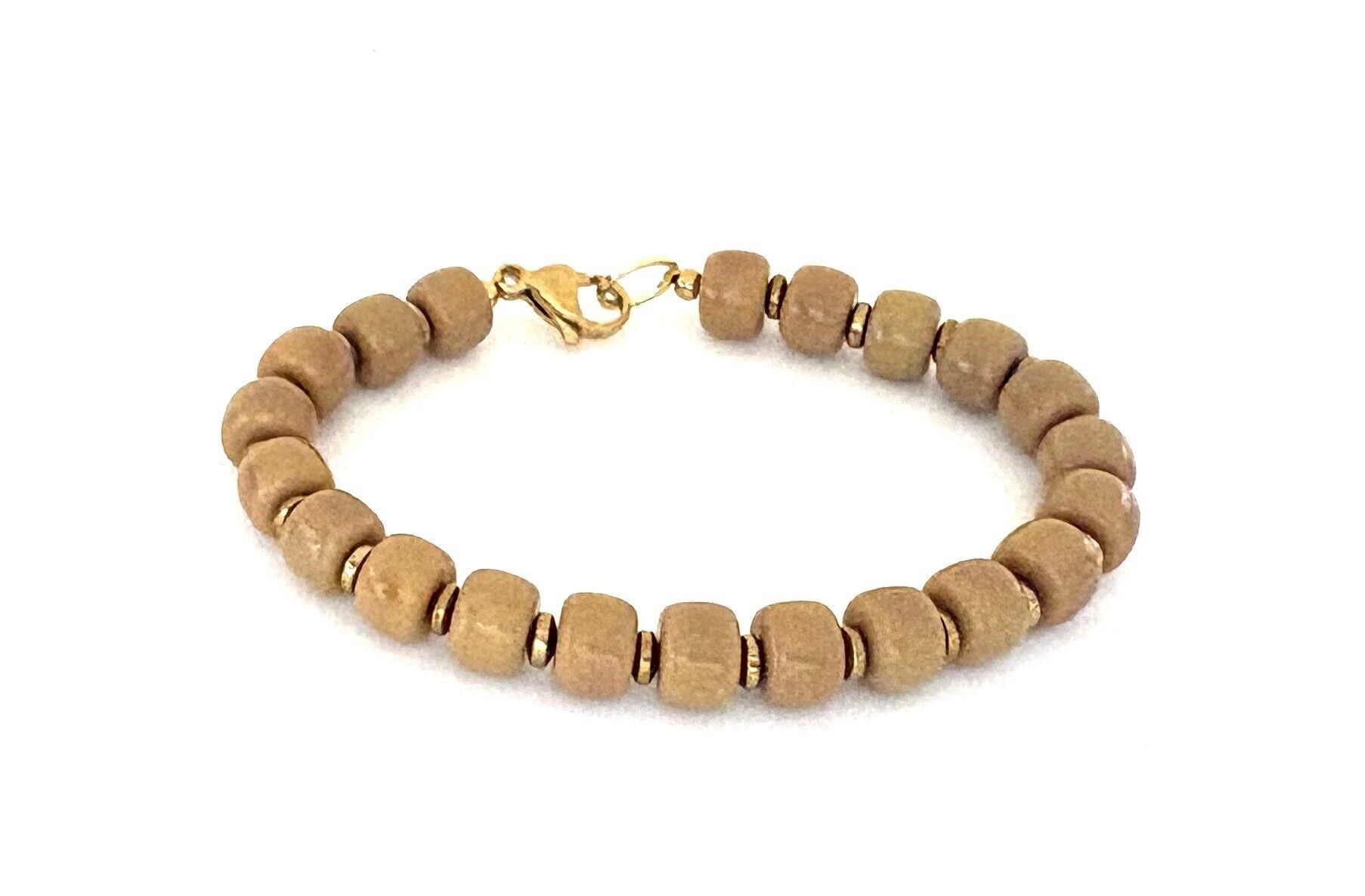 Bracciale perline di vetro beige