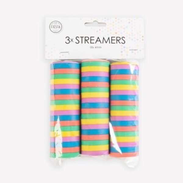 3 rotoli di stelle filanti di carta 18x4m