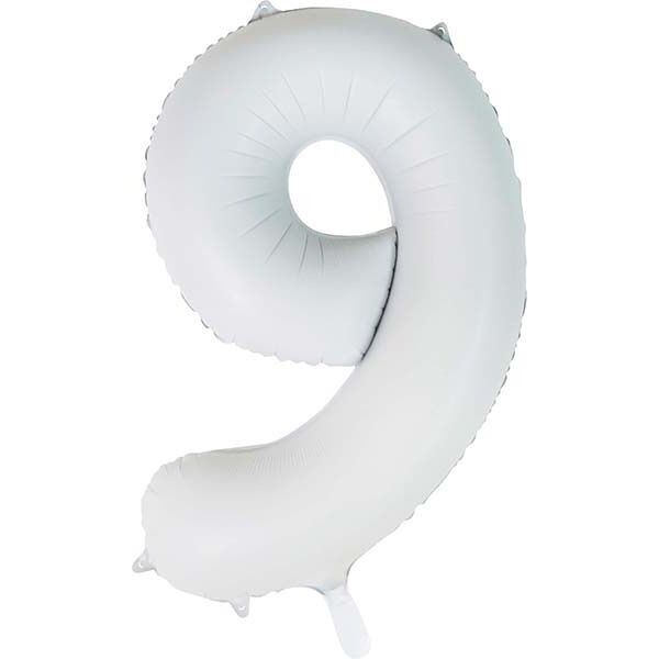 Pallone foil 34" n. 9 bianco satinato