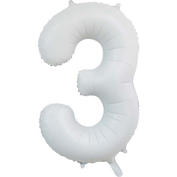 Pallone foil 34" n. 3 bianco satinato