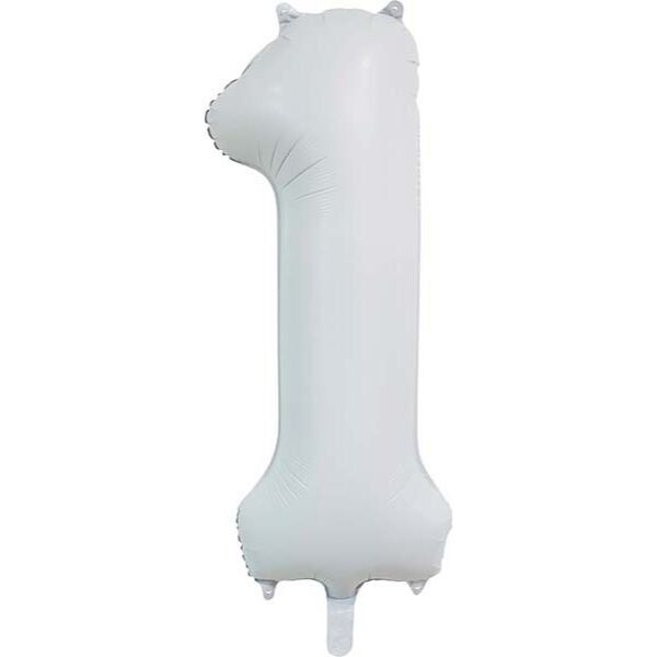 Pallone foil 34" n. 1 bianco satinato