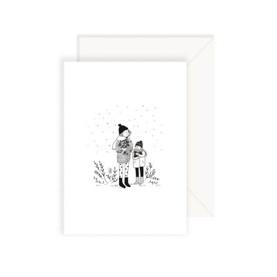 Biglietto nella foresta - Mamma e bambino